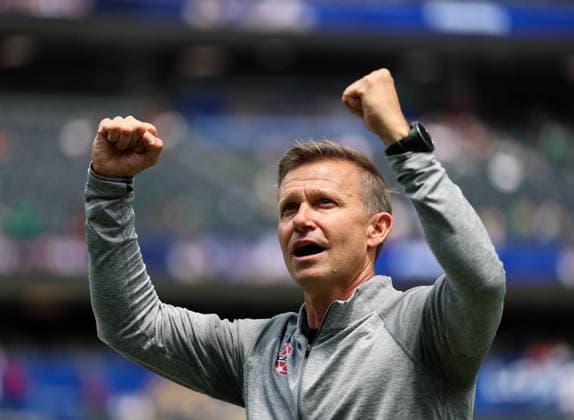 260629 -- LOS ANGELES, June 29, 2026 -- Jesse Marsch, head coach of Canada, celebrates after the round of 32 match between Canada and South Africa at the 2026 FIFA World Cup, WM, Weltmeisterschaft, Fussball at Los Angeles Stadium in Los Angeles, the United States, June 28, 2026. SPU.S.-LOS ANGELES-FOOTBALL-FIFA WORLD CUP-ROUND OF 32-CAN VS RSA BaixXuefei  (SP)U.S.-LOS ANGELES-FOOTBALL-FIFA WORLD CUP-ROUND OF 32-CAN VS RSA IMAGO BaixXuefei  imago images 0860243404