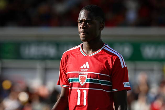 Football - 2026 UEFA European Under-19 Championship (U19 Euros) - Group A: Wales vs. Spain - SToK Cae Ras (Racecourse Ground) - Sunday 28th June 2026 Wales U19 froward Henry Kasvosve COLORSPORT BARRY MITCHELL 