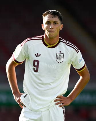 Football - 2026 UEFA European Under-19 Championship (U19 Euros) - Group A: Wales vs. Spain - SToK Cae Ras (Racecourse Ground) - Sunday 28th June 2026 Spain striker Hugo Lopez COLORSPORT BARRY MITCHELL 