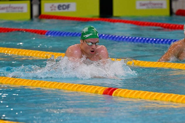 2026 French Swimming Championships Men 200m Breaststroke Series Leon Marchand Leon Marchand in the Men’s 200m Breaststroke Series at the French Swimming Championships in Saint-Étienne, France, on 29 June 2026. Photo by Julien Reynaud APS-Medias ABACAPRESS.COM Saint Etienne France  Copyright: xReynaudxJulien APS-Medias ABACAx