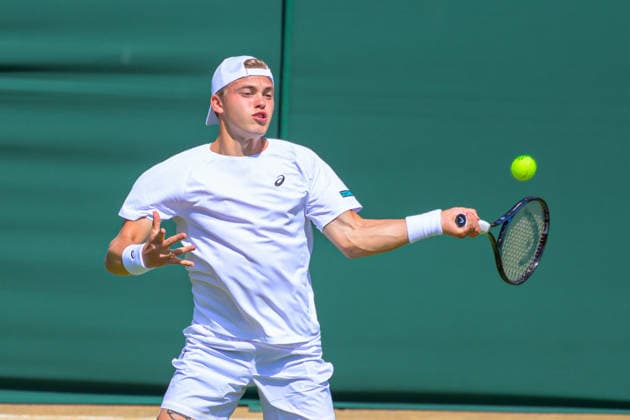 Day One: The Championships - Wimbledon 2026 LONDON, ENGLAND JUNE 29 - Felix Gill of Great Britain during Gentlemen s Single First Round against Rafael Jodar of Spain during the The Wimbledon Lawn Tennis Championship at Wimbledon on June 29, 2026 in London, England. (Photo by Keeran Marquis)  Copyright: xKeeranxMarquis Fotoarena SPPx Sportspressphoto_SPR179832
