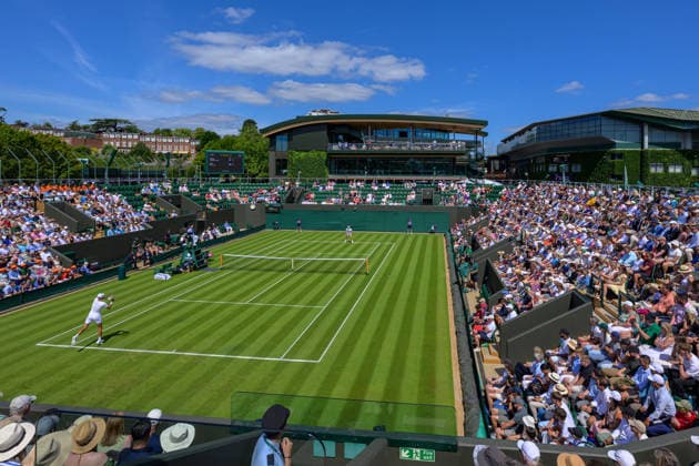 Day One: The Championships - Wimbledon 2026 LONDON, ENGLAND JUNE 29 - General view of game play during Gentlemen s Single First Round Felix Gill of Great Britain and Rafael Jodar of Spain during The Wimbledon Lawn Tennis Championship at Wimbledon on June 29, 2026 in London, England. (Photo by Keeran Marquis)  Copyright: xKeeranxMarquis Fotoarena SPPx Sportspressphoto_SPR179833
