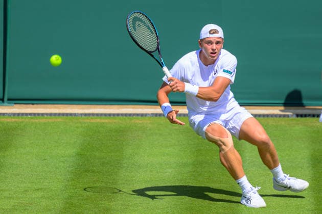 Day One: The Championships - Wimbledon 2026 LONDON, ENGLAND JUNE 29 - Felix Gill of Great Britain during Gentlemen s Single First Round against Rafael Jodar of Spain during the The Wimbledon Lawn Tennis Championship at Wimbledon on June 29, 2026 in London, England. (Photo by Keeran Marquis)  Copyright: xKeeranxMarquis Fotoarena SPPx Sportspressphoto_SPR179834