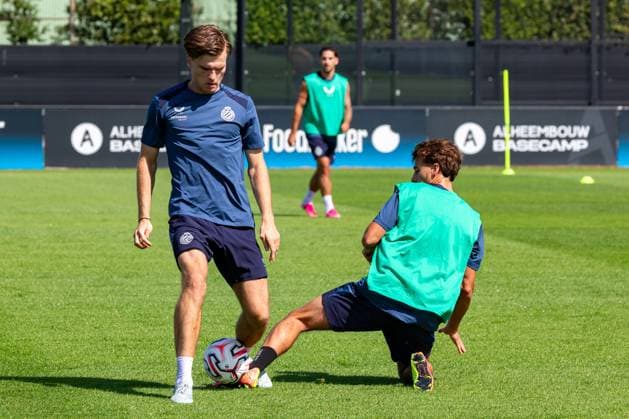 Club s Bjorn Meijer pictured in action during a training session of Belgian first division soccer team Club Brugge, on Monday 29 June 2026 in Brugge, in preparation of the upcoming 2026-2027 Belgian first division soccer season. KURTxDESPLENTER  x179852418x