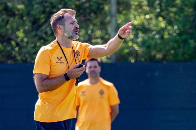 Club s head coach Ivan Leko pictured during a training session of Belgian first division soccer team Club Brugge, on Monday 29 June 2026 in Brugge, in preparation of the upcoming 2026-2027 Belgian first division soccer season. KURTxDESPLENTER  x179852773x