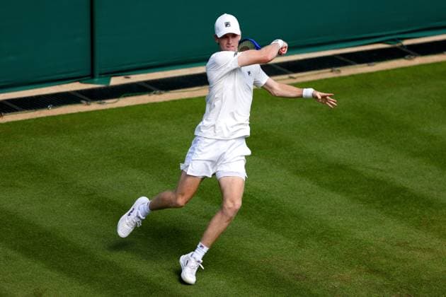 Max Basing during his first round match Wimbledon Tennis Championships, Day 1, The All England Lawn Tennis and Croquet Club, London, UK - 29 Jun 2026London The All England Lawn Tennis and United Kingdom  Copyright: xKieranxMcManus Shutterstockx 16964107l