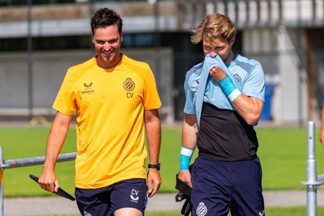 Club s goalkeeper Nordin Jackers pictured during a training session of Belgian first division soccer team Club Brugge, on Monday 29 June 2026 in Brugge, in preparation of the upcoming 2026-2027 Belgian first division soccer season. KURTxDESPLENTER  x179853151x