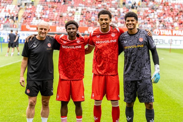 29.06.2026, xdaymx, Fussball 2.Bundesliga, 1.FC Kaiserslautern - Trainingsauftakt Saison 2026 27 vl. Cheftrainer Torsten Lieberknecht, Ibrahim KanatÃ , Thierry Tazemeta und Yannick Onohiol. (DFL DFB REGULATIONS PROHIBIT ANY USE OF PHOTOGRAPHS as IMAGE SEQUENCES and or QUASI-VIDEO) Kaiserslautern *** June 29, 2026, xdaymx, Soccer 2. Bundesliga, 1. FC Kaiserslautern Starts Training for the 2026-27 Season under Head Coach Torsten Lieberknecht, Ibrahim Kanato Thierry Tazemeta, and Yannick Onohiol. DFL and DFB regulations prohibit any use of photographs as image sequences and or quasi-video. Kaiserslautern
