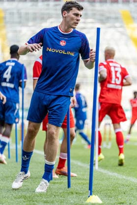 29.06.2026, xdaymx, Fussball 2.Bundesliga, 1.FC Kaiserslautern - Trainingsauftakt Saison 2026 27, Jacob Rasmussen beim Trainingsauftakt (DFL DFB REGULATIONS PROHIBIT ANY USE OF PHOTOGRAPHS as IMAGE SEQUENCES and or QUASI-VIDEO) Kaiserslautern *** June 29, 2026, xdaymx, Soccer 2. Bundesliga, 1. FC Kaiserslautern Start of Training for the 2026–27 Season, Jacob Rasmussen at the start of training; DFL and DFB regulations prohibit any use of photographs as image sequences and or quasi-video; Kaiserslautern