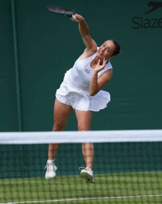 Tennis - 2026 Wimbledon Championships - Day One (Week One) - All England Lawn Tennis & Croquet Club, London - Monday 29th June 2026 Women™s Singles, First Round: Xinyu Wang (CHN) vs. Elisabetta Cocciaretto (ITA) Elisabetta Cocciaretto of Italy COLORSPORT ANDREW COWIE 