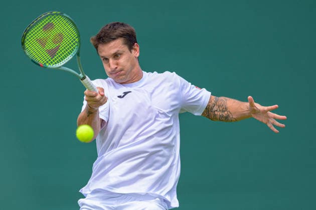 Day One: The Championships - Wimbledon 2026 LONDON, ENGLAND JUNE 29 - Camilo Ugo Carabelli of Argentina during Gentlemen s Single First Round of The Wimbledon Lawn Tennis Championship at Wimbledon on June 29, 2026 in London, England. (Photo by Keeran Marquis)  Copyright: xKeeranxMarquis Fotoarena SPPx Sportspressphoto_SPR179843