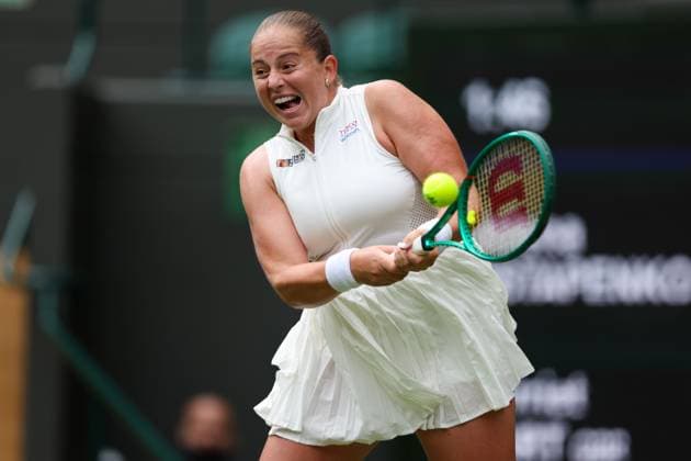 Jelena Ostapenko during her first round match Wimbledon Tennis Championships, Day 1, The All England Lawn Tennis and Croquet Club, London, UK - 29 Jun 2026London The All England Lawn Tennis and United Kingdom  Copyright: xKieranxMcManus Shutterstockx 16964107bc