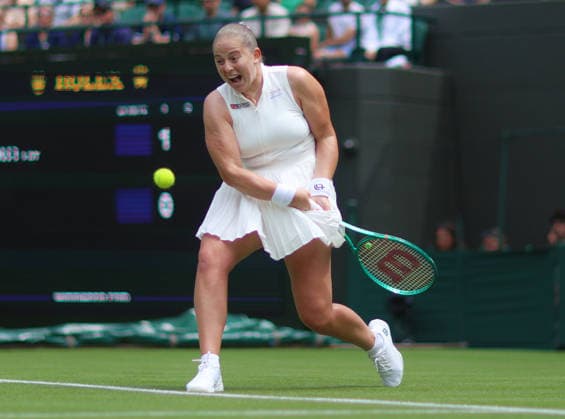 Wimbledon Championships 2026, Day One, AELTC Wimbledon, London, UK - 29 06 2026 Jelena Ostapenko (LAT) in action during her first round match against Harriett Dart (GBR) in the 2026 Wimbledon Championships at the AELTC London London AELTC Wimbledon London GBR, UK NEWSPAPERS OUT Copyright: xMarkxGreenwoodx