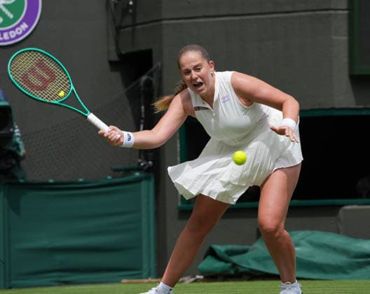 Tennis - 2026 Wimbledon Championships - Day One (Week One) - All England Lawn Tennis & Croquet Club, London - Monday 29th June 2026 Women™s Singles, First Round: Jelena Ostapenko (LAT) vs. Harriet Dart (GBR) Jelena Ostapenko (LAT) COLORSPORT ANDREW COWIE 