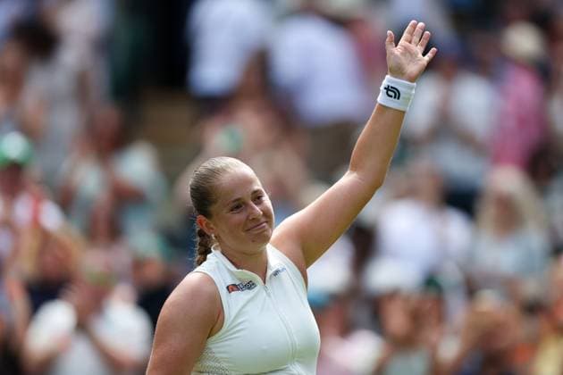 Jelena Ostapenko celebrates victory in her first round match against Harriet Dart Wimbledon Tennis Championships, Day 1, The All England Lawn Tennis and Croquet Club, London, UK - 29 Jun 2026London The All England Lawn Tennis and United Kingdom  Copyright: xKieranxMcManus Shutterstockx 16964107da