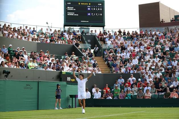 Michael Zheng wins his first round match Wimbledon Tennis Championships, Day 1, The All England Lawn Tennis and Croquet Club, London, UK - 29 Jun 2026London The All England Lawn Tennis and United Kingdom  Copyright: xKieranxMcManus Shutterstockx 16964107df