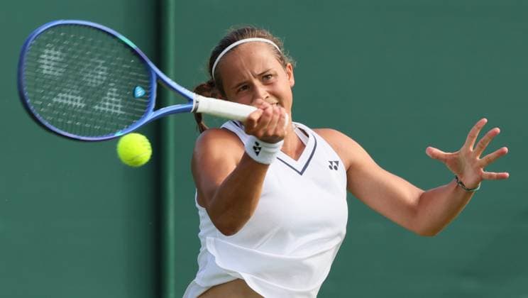 Belgian Hanne Vandewinkel pictured in action during a first roung game between Belgian Vandewinkel WTA, Tennis Damen 103) and US Liu (WTA 146) in the Ladies singles at Wimbledon grand slam tennis tournament in London, Britain, Monday 29 June 2026. BENOITxDOPPAGNE  x179887938x