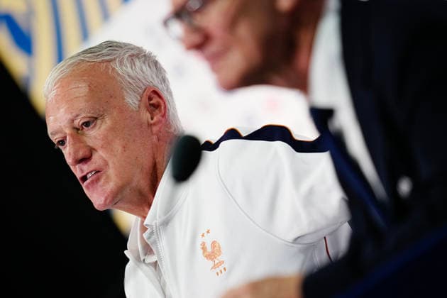 NEW JERSEY, USA 20260629 France national team, Nationalteam captain Didier Deschamps during a press conference, PK, Pressekonferenz in New Jersey ahead of the round of 16 match against Sweden during the World Cup. ***The image is included in the SPORTS PACKAGE. For others PAYMENT IMAGE*** NEW JERSEY USA x9200x *** NEW JERSEY, USA 20260629 France national team captain Didier Deschamps during a press conference in New Jersey ahead of the Round of 16 match against Sweden during the World Cup ***This image is included in the SPORTS PACKAGE. For other images, please contact us for pricing.*** NEW JERSEY, USA x9200x  Copyright: xBjörnxLarssonxRosvall TTx WORLD CUP PRESS CONFERENCE NEW JERSEY