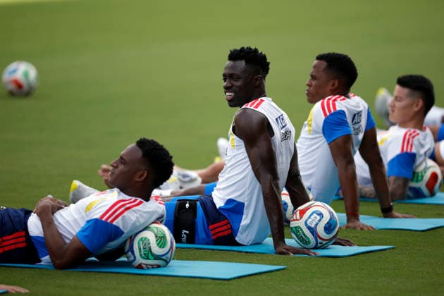 Players of Colombia react during the team s training session at the Miami Inter CF Stadium in Fort Lauderdale, Florida, US, at the 2026 FIFA World Cup, WM, Weltmeisterschaft, Fussball on 29 June 2026. Training session of Colombia in Fort Lauderdale !ACHTUNG: NUR REDAKTIONELLE NUTZUNG!  Copyright: xAlbertoxEstevezx GRAF7692 20260629-55020746327_1
