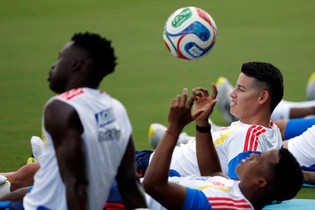 Player of Colombia James Rodriguez reacts during the team s training session at the Miami Inter CF Stadium in Fort Lauderdale, Florida, US, at the 2026 FIFA World Cup, WM, Weltmeisterschaft, Fussball on 29 June 2026. Training session of Colombia in Fort Lauderdale !ACHTUNG: NUR REDAKTIONELLE NUTZUNG!  Copyright: xAlbertoxEstevezx GRAF7697 20260629-55020746358_1