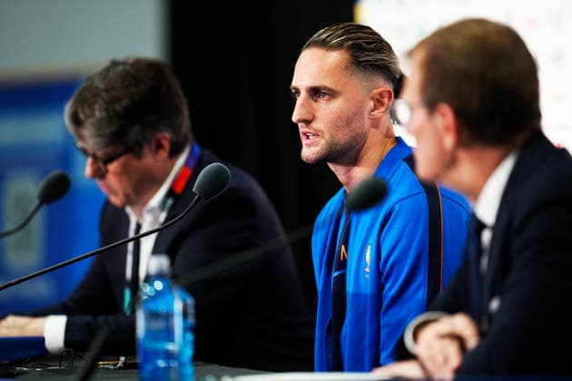 NEW JERSEY, USA 20260629 France s Adrien Rabiot during the men s national team, Nationalteam s press conference, PK, Pressekonferenz in New Jersey ahead of the round of 16 match against Sweden during the World Cup. ***The image is included in the SPORTS PACKAGE. For others PAYMENT IMAGE*** NEW JERSEY USA x9200x *** NEW JERSEY, USA 20260629 France s Adrien Rabiot during the men s national team s press conference in New Jersey ahead of the Round of 16 match against Sweden during the World Cup ***The image is included in the SPORTS PACKAGE. For others, PAYMENT IMAGE*** NEW JERSEY USA x9200x  Copyright: xBjörnxLarssonxRosvall TTx WORLD CUP PRESS CONFERENCE NEW JERSEY