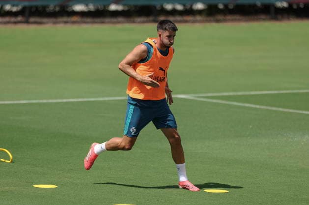 FIFA World Cup, WM, Weltmeisterschaft, Fussball 2026 - Portugal training Portugal soccer team player Goncalo Inacio during the training session at the training site at Garden District Park for the FIFA World Cup 2026, Palm Beach, Florida, USA, 29 June 2026. Portgual plays a round of 32 match on 03 July against Croatia. Palm Beach Florida United States  Copyright: xMIGUELxA.xLOPESx