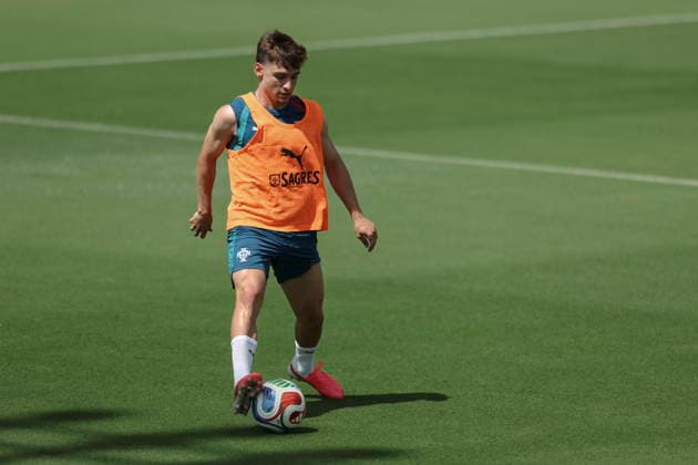 FIFA World Cup, WM, Weltmeisterschaft, Fussball 2026 - Portugal training Portugal soccer team player Francisco Conceicao during the training session at the training site at Garden District Park for the FIFA World Cup 2026, Palm Beach, Florida, USA, 29 June 2026. Portgual plays a round of 32 match on 03 July against Croatia. Palm Beach Florida United States  Copyright: xMIGUELxA.xLOPESx