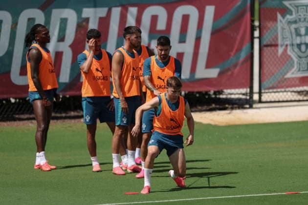 FIFA World Cup, WM, Weltmeisterschaft, Fussball 2026 - Portugal training Portugal soccer team players during the training session at the training site at Garden District Park for the FIFA World Cup 2026, Palm Beach, Florida, USA, 29 June 2026. Portgual plays a round of 32 match on 03 July against Croatia. Palm Beach Florida United States  Copyright: xMIGUELxA.xLOPESx