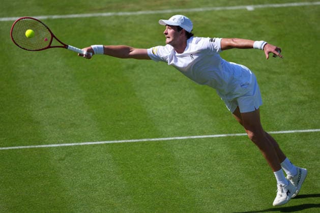 2026-06-29 The Championships - Wimbledon 2026 - Day One LONDON, UNITED KINGDOM - JUNE 29: Joao Fonseca of Brasil during Day One of the The Championships - Wimbledon 2026 at All England Lawn Tennis and Croquet Club on June 29, 2026 in London, England. (Photo by Marleen Fouchier BSR Agency) London United Kingdom Content not available for redistribution in The Netherlands directly or indirectly through any third parties. Copyright: xBSRxAgencyx