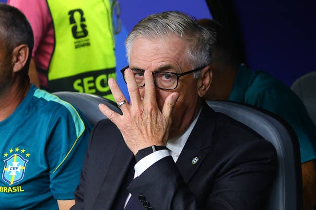 Brazilian national team, Nationalteam coach Carlo Ancelotti during the 2026 FIFA World Cup, WM, Weltmeisterschaft, Fussball round-of-32 soccer match between Brazil and Japan, in Houston, United States, 29 June 2026. 2026 FIFA World Cup - round of 32 - Brazil vs. Japan !ACHTUNG: NUR REDAKTIONELLE NUTZUNG!  Copyright: xCarlosxRamirezx GRAF7777 20260629-55020747051_1