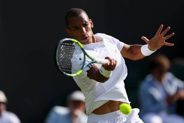 Felix Auger Aliassime during his first round match Wimbledon Tennis Championships, Day 1, The All England Lawn Tennis and Croquet Club, London, UK - 29 Jun 2026London The All England Lawn Tennis and United Kingdom  Copyright: xKieranxMcManus Shutterstockx 16964107ef