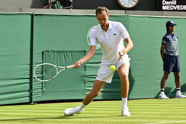 Wimbledon Tennis Championships 2026 - Day 1 LONDON, UNITED KINGDOM - JUNE 29: Daniil Medvedev in action in the Men s Singles first round match against Marin Cilic of Croatia during day one of The Wimbledon Tennis Championships at All England Lawn Tennis and Croquet Club on June 29, 2026 in London, United Kingdom. Ray Tang Anadolu London United Kingdom. Editorial use only. Please get in touch for any other usage.  Copyright: x2026xAnadoluxRayxTangx