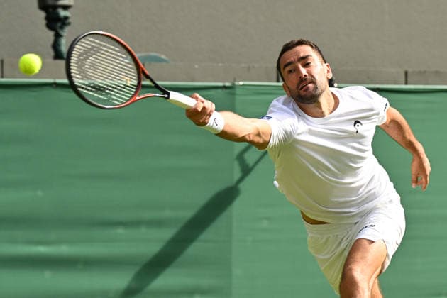 Wimbledon Tennis Championships 2026 - Day 1 LONDON, UNITED KINGDOM - JUNE 29: Marin Cilic of Croatia in action in the Men s Singles first round match against Daniil Medvedev during day one of The Wimbledon Tennis Championships at All England Lawn Tennis and Croquet Club on June 29, 2026 in London, United Kingdom. Ray Tang Anadolu London United Kingdom. Editorial use only. Please get in touch for any other usage.  Copyright: x2026xAnadoluxRayxTangx