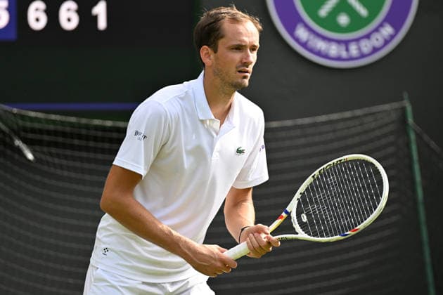 Wimbledon Tennis Championships 2026 - Day 1 LONDON, UNITED KINGDOM - JUNE 29: Daniil Medvedev in action in the Men s Singles first round match against Marin Cilic of Croatia during day one of The Wimbledon Tennis Championships at All England Lawn Tennis and Croquet Club on June 29, 2026 in London, United Kingdom. Ray Tang Anadolu London United Kingdom. Editorial use only. Please get in touch for any other usage.  Copyright: x2026xAnadoluxRayxTangx