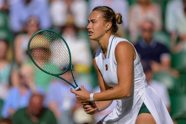 Day One: The Championships - Wimbledon 2026 LONDON, ENGLAND JUNE 29 - Aryna Sabalenka of Belarus during Ladies Single First Round at The Wimbledon Lawn Tennis Championship at Wimbledon on June 29, 2026 in London, England. (Photo by Keeran Marquis)  Copyright: xKeeranxMarquis Fotoarena SPPx Sportspressphoto_SPR179931