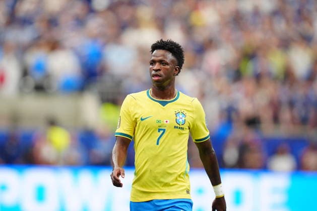 Brazil v Japan - FIFA World Cup, WM, Weltmeisterschaft, Fussball 2026 - Round of 32 HOUSTON, USA - JUNE 29: Vinicius Jr. of Brazil is seen during the FIFA World Cup 2026 Round of 32 match between Brazil and Japan at Houston Stadium (NRG Stadium) on June 29, 2026 in Houston, Texas. Hakan Akgun Anadolu Texas United States. Editorial use only. Please get in touch for any other usage.  Copyright: x2026xAnadoluxHakanxAkgunx