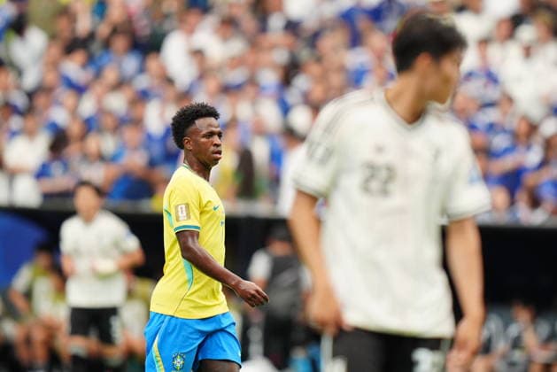 Brazil v Japan - FIFA World Cup, WM, Weltmeisterschaft, Fussball 2026 - Round of 32 HOUSTON, USA - JUNE 29: Vinicius Junior of Brazil in action during the FIFA World Cup 2026 Round of 32 match between Brazil and Japan at Houston Stadium (NRG Stadium) on June 29, 2026 in Houston, Texas. Hakan Akgun Anadolu Texas United States. Editorial use only. Please get in touch for any other usage.  Copyright: x2026xAnadoluxHakanxAkgunx