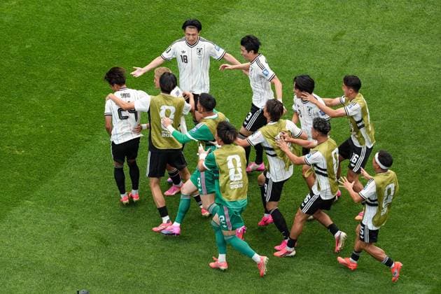 Kaishu Sano of Japan celebrates his goal with his teammates Brazil v Japan, 2026 FIFA World Cup, WM, Weltmeisterschaft, Fussball Round of 32, Football, Houston Stadium, Houston, Texas, USA - 29 Jun 2026Houston Houston Stadium Texas (TX) United States of America  Copyright: xIsmaelxAdnan Shutterstockx 16968921am