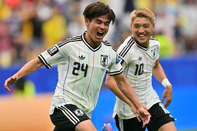 FIFA World Cup, WM, Weltmeisterschaft, Fussball 2026 - Round of 32 - Brazil vs Japan Kaishu Sano of Japan celebrates after scoring the 1-0 lead during the FIFA World Cup 2026 Round of 32 match Brazil against Japan, in Houston, USA, 29 June 2026. HOUSTON United States  Copyright: xSAMxWASSONx