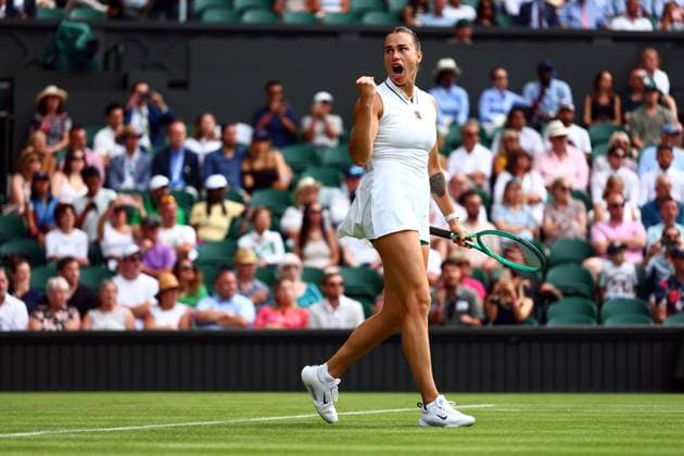 Aryna Sabalenka celebrates winning her first round match Wimbledon Tennis Championships, Day 1, The All England Lawn Tennis and Croquet Club, London, UK - 29 Jun 2026London The All England Lawn Tennis and United Kingdom  Copyright: xJamesxMarsh Shutterstockx 16964101fz