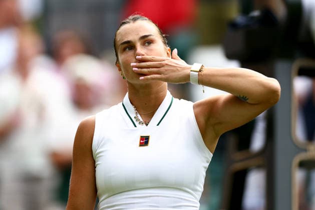 Aryna Sabalenka celebrates winning her first round match Wimbledon Tennis Championships, Day 1, The All England Lawn Tennis and Croquet Club, London, UK - 29 Jun 2026London The All England Lawn Tennis and United Kingdom  Copyright: xJamesxMarsh Shutterstockx 16964101gc