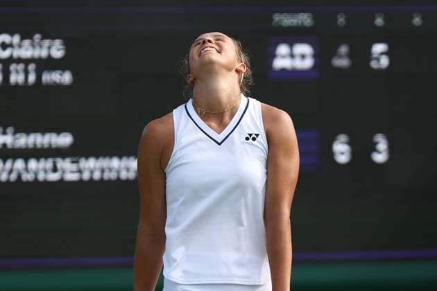 The Championships Wimbledon 2026- DAY 1- 29 06 2026 Great Britain, London, All England Lawn Tennis Club, The Championships Wimbledon 2026 - DAY 1- 29 06 2026 Belgian player Hanne Vandewinkel (BEL) pictured during her first round against American player Claire Liu (USA) in London , All England Lawn Tennis Club at The Championships Wimbledon 2026 LONDON GREAT BRITAIN  Copyright: xMélaniexJeusettex