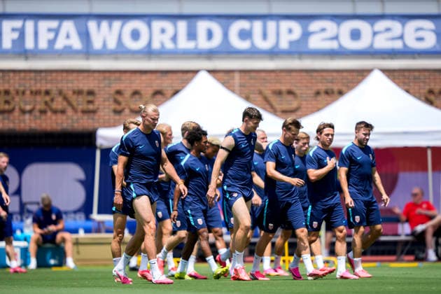 World Cup 2026 Dallas, Texas , USA 20260629. Training with the Norwegian men s national football team at (SMU) Southern Methodist University in Dallas. Photo: Fredrik Varfjell NTB Dallas, Texas United States EDITORIAL USE ONLY. RESTRICTED USE FOR BETTING COMPANIES Ref:_SPOJJak-6p-P6w.jpg *** 2026 World Cup, Dallas, Texas, USA, June 29, 2026. Training with the Norwegian men s national soccer team at SMU (Southern Methodist University) in Dallas. Photo by Fredrik Varfjell, NTB. Dallas, Texas, United States. EDITORIAL USE ONLY. RESTRICTED USE FOR BETTING COMPANIES.  Copyright: xFredrikxVarfjellx xNTBx