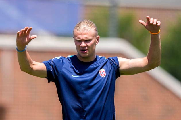 World Cup 2026 Dallas, Texas , USA 20260629. Erling Braut Haaland during a training session with the Norwegian men s national football team at (SMU) Southern Methodist University in Dallas. Photo: Fredrik Varfjell NTB Dallas, Texas United States EDITORIAL USE ONLY. RESTRICTED USE FOR BETTING COMPANIES Ref:_SPOlREFqn4J7Qg.jpg *** 2026 World Cup, Dallas, Texas, USA 20260629 Erling Braut Haaland during a training session with the Norwegian men’s national soccer team at SMU (Southern Methodist University) in Dallas. Photo: Fredrik Varfjell, NTB. Dallas, Texas, United States. EDITORIAL USE ONLY. RESTRICTED USE FOR BETTING COMPANIES.  Copyright: xFredrikxVarfjellx xNTBx