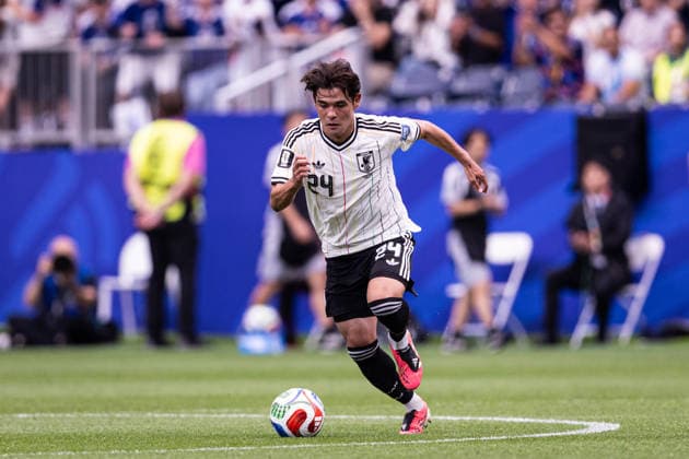 Brazil v Japan: round of 32 - FIFA World Cup, WM, Weltmeisterschaft, Fussball 2026 HOUSTON, TEXAS - JUNE 29: Kaishu Sano 24 of Japan drives the ball during the FIFA World Cup 2026 round of 32 match between Brazil and Japan at Houston Stadium on June 29, 2026 in Houston, USA. (Photo by Victor Monteiro PxImages) Houston Houston Stadium Texas USA Copyright: xVictorxMonteirox
