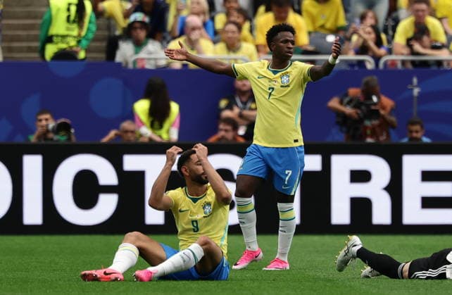 FIFA World Cup, WM, Weltmeisterschaft, Fussball 2026 - Round of 32 - Brazil vs Japan Vinicius Junior of Brazil reacts during the FIFA World Cup 2026 Round of 32 match Brazil against Japan, in Houston, USA, 29 June 2026. HOUSTON United States  Copyright: xCHRISTOPHERxNEUNDORFx