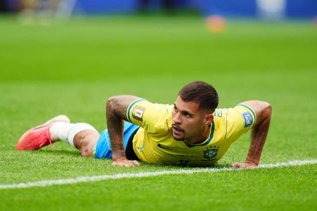Brazil v Japan - FIFA World Cup, WM, Weltmeisterschaft, Fussball 2026 - Round of 32 HOUSTON, USA - JUNE 29: Bruno Guimaraes of Brazil in action during the FIFA World Cup 2026 Round of 32 match between Brazil and Japan at Houston Stadium (NRG Stadium) on June 29, 2026 in Houston, Texas. Hakan Akgun Anadolu Texas United States. Editorial use only. Please get in touch for any other usage.  Copyright: x2026xAnadoluxHakanxAkgunx