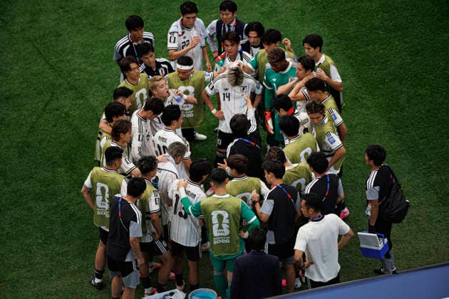 Players of Japan with coaches seen during FIFA World Cup, WM, Weltmeisterschaft, Fussball 2026 Round of 32 game between national teams of Brazil and Japan (Grzegorz Wajda Ball Raw Images) Houston Houston Stadium USA Copyright: xGrzegorzxWajdax grzegorzwajda_brazil_japan_2526_3-78