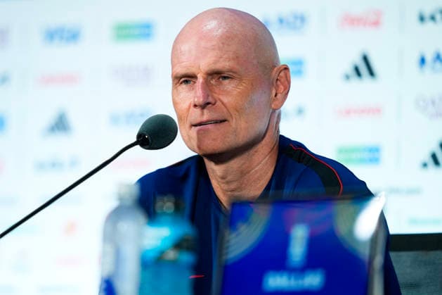 World Cup 2026 Dallas, Texas , USA 20260629. national team, Nationalteam manager Stale Solbakken at a press conference, PK, Pressekonferenz the day before the round of 16 match in the World Cup between Norway and Ivory Coast in Dallas. Photo: Fredrik Varfjell NTB Dallas, Texas United States EDITORIAL USE ONLY. RESTRICTED USE FOR BETTING COMPANIES Ref:_SPOaZx15sb7pyY.jpg *** 2026 World Cup, Dallas, Texas, USA 20260629 National team manager Stale Solbakken at a press conference the day before the Round of 16 match in the World Cup between Norway and Ivory Coast in Dallas. Photo: Fredrik Varfjell, NTB. Dallas, Texas, United States. EDITORIAL USE ONLY. RESTRICTED USE FOR BETTING COMPANIES.  Copyright: xFredrikxVarfjellx xNTBx