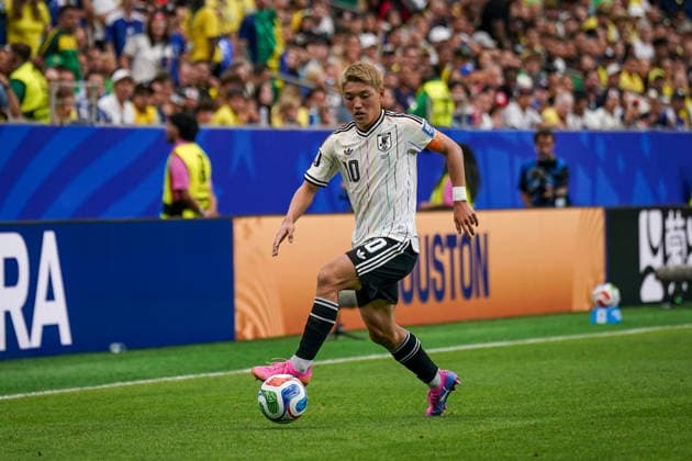 USA: Fußball FIFA World Cup, WM, Weltmeisterschaft, Fussball WM, Weltmeisterschaft, Fussball 2026 K.o.-Runde Round of 32 - Brasilien vs Japan, NRG Stadium Houston Stadium (Houston, Texas): Ritsu Doan Ritsu DÅan (Japan 10) *** USA Soccer FIFA World Cup, World Cup, 2026 Soccer World Cup Knockout Round, Round of 32, Brazil vs. Japan, NRG Stadium, Houston, Texas, Ritsu Doan, Ritsu DÅ u008Dan, Japan 10 Copyright: xJOERANxSTEINSIEKx